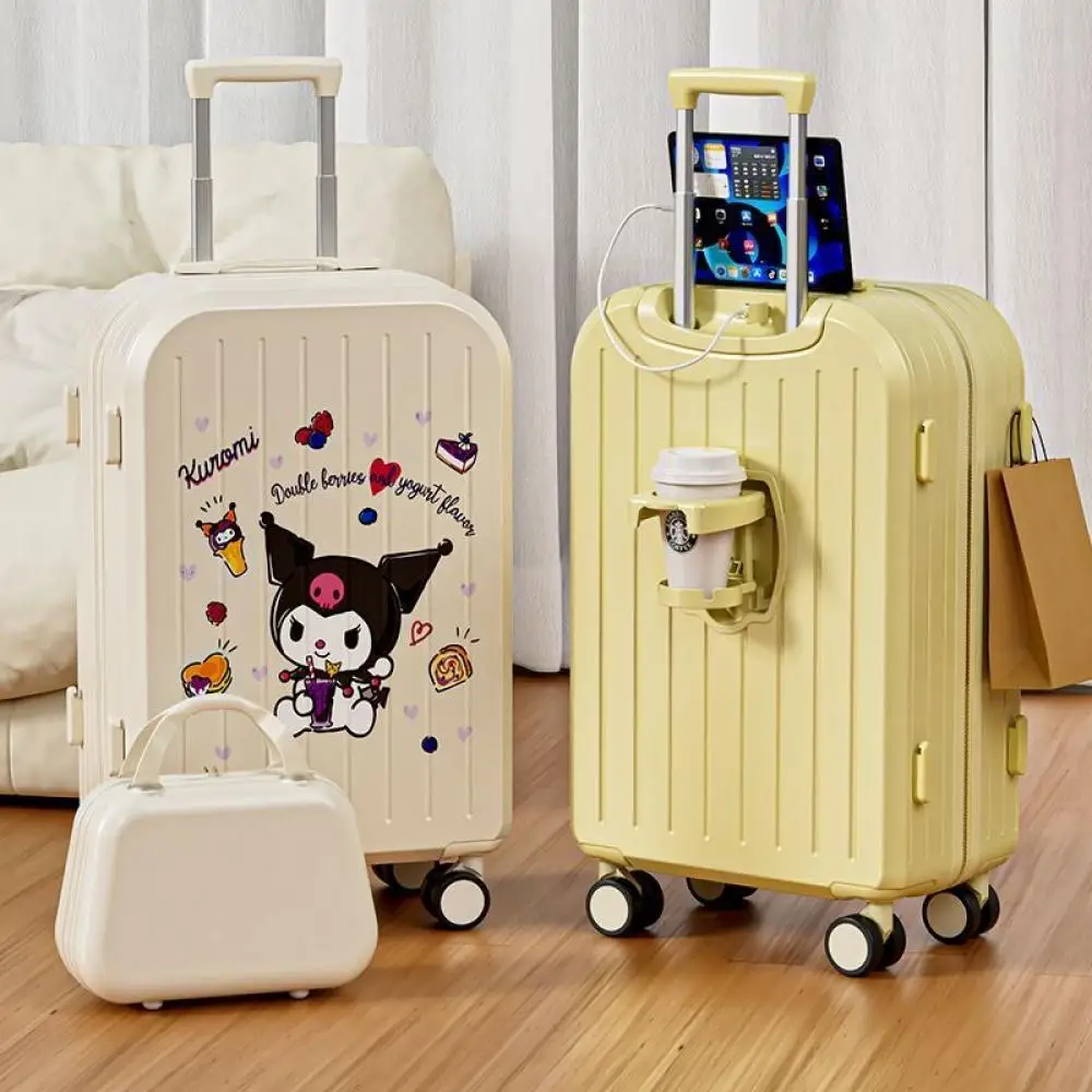 산리오 쿠로미 트롤리 케이스, 시나모롤 애니메이션, 카와이 여행 가방, 사일런트 휠, 학생 암호 여행, 20 인치, 22 인치, 24 인치, 신제품