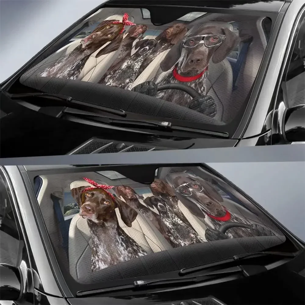 

Солнцезащитный козырек для автомобиля с немецкой короткошерстной собакой, солнцезащитный козырек на лобовое стекло, складное хранилище 57x27,5 дюймов, автомобильный солнцезащитный козырек