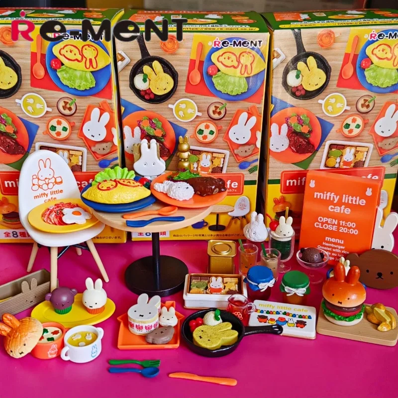 

Подлинная Re-Ment Miffy Little Cafe, миниатюрный игровой домик, глухая коробка, орнамент, Коллекционная аниме-фигурка, модель, игрушки на день рождения, подарки