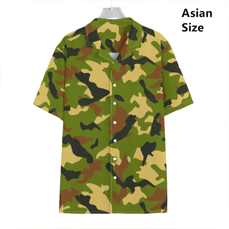 

Vintage Camouflage Dress Shirt Man Short Sleeve Tops 3d Mens Shirt Outdoor Sports Oversized Summer Apparel Male Hunting Clothing