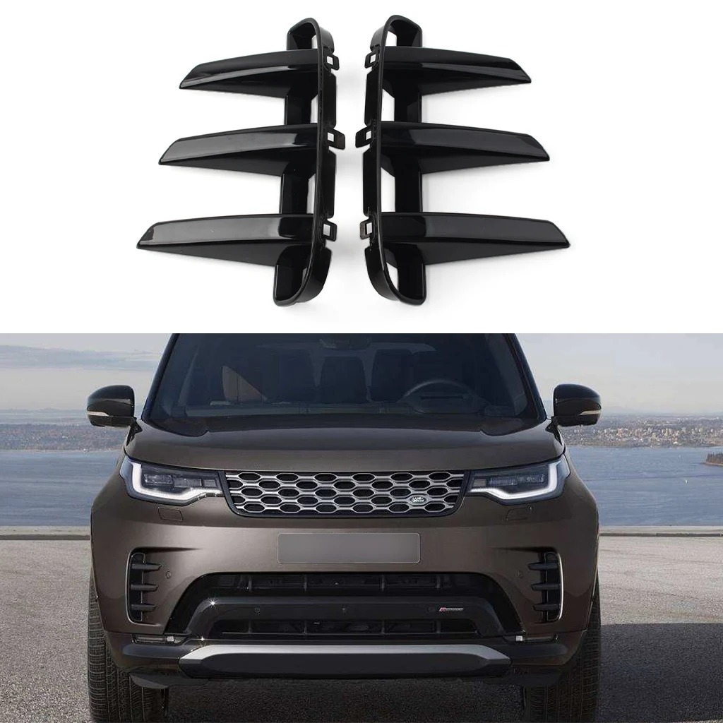 

1Pcs Glossy Black Front Bumper Grille Air Vent Cover Fit Land Rover Discovery 5 2021-2022 Car Accessories