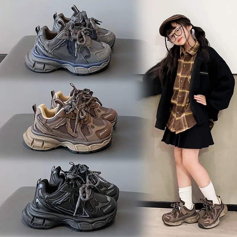 

2026 Kids Winter Chunky Sneakers, Warm Fur Lined Casual Shoes, Fashion Running Dad Shoes for Boys & Girls