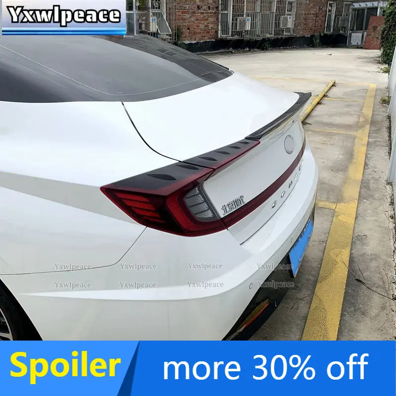 

Carbon Fiber Look/ABS Gloss Black Trunk Spoiler Trunk Wing Body Kit Accessories For Hyundai Sonata 2020 2021