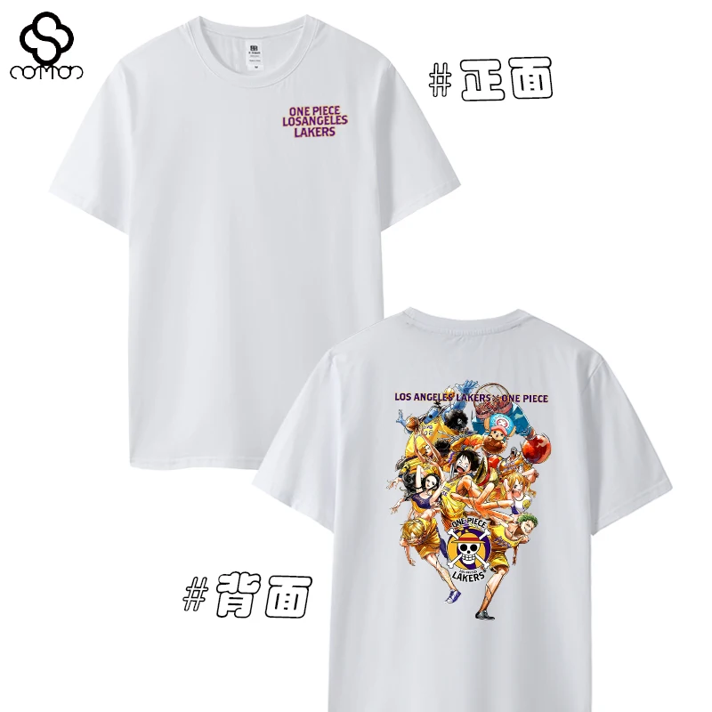 2025 Lakers Home Joint ONE PIECE Camiseta de manga curta Basquete