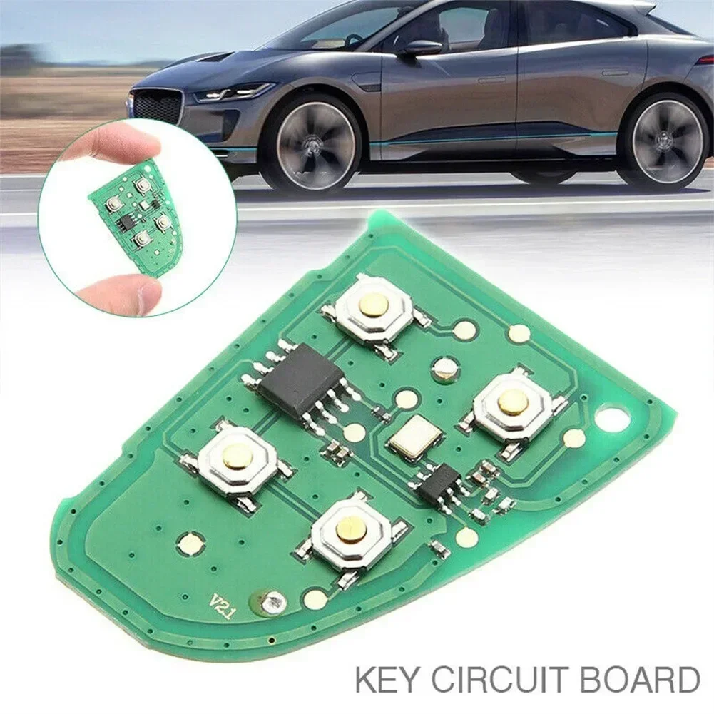 Carhome Electronic Component 433 MHz Key Circuit Board For Jaguar X Type XJ XJR 4 Button Flip Remote Fob Remote Key Circuit Boar