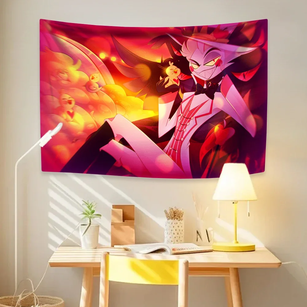 

Classic Anime Tapestry Hell Hotel Lucifers Home Decoration Wall Hanging Tapiz Bedroom Living Room Background Cloth