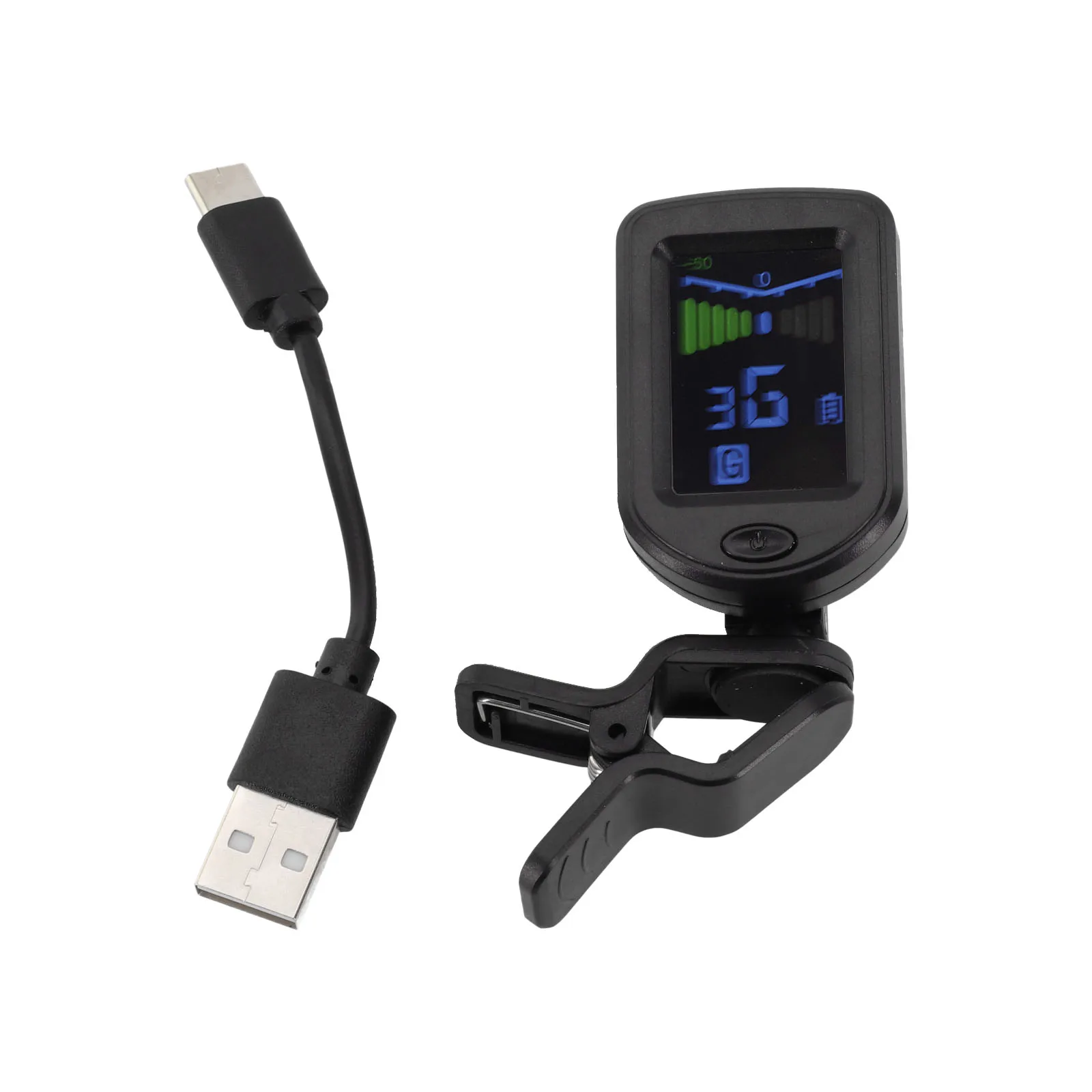 Bass Tuner Clip-on Tuner Built-in Rechargeable Battery Clear And Precise Information Compact Design Chromatic Tuner