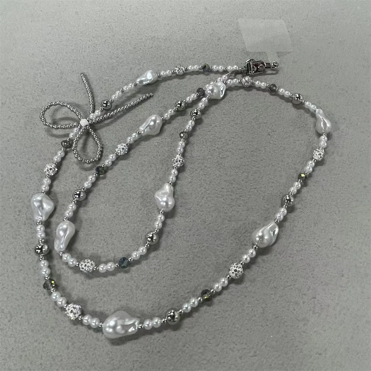 Pearl Bow Beaded Crossbody Chain Fashionable And Versatile Phone Case Pendant Phone Hanging Rope