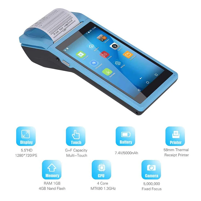 Imagem -03 - Netum-pda Android Pos Terminal Receipt Printer Portátil Bluetooth Wi-fi 3g Coletor de Dados Portátil All-in-one P58-s1 hw