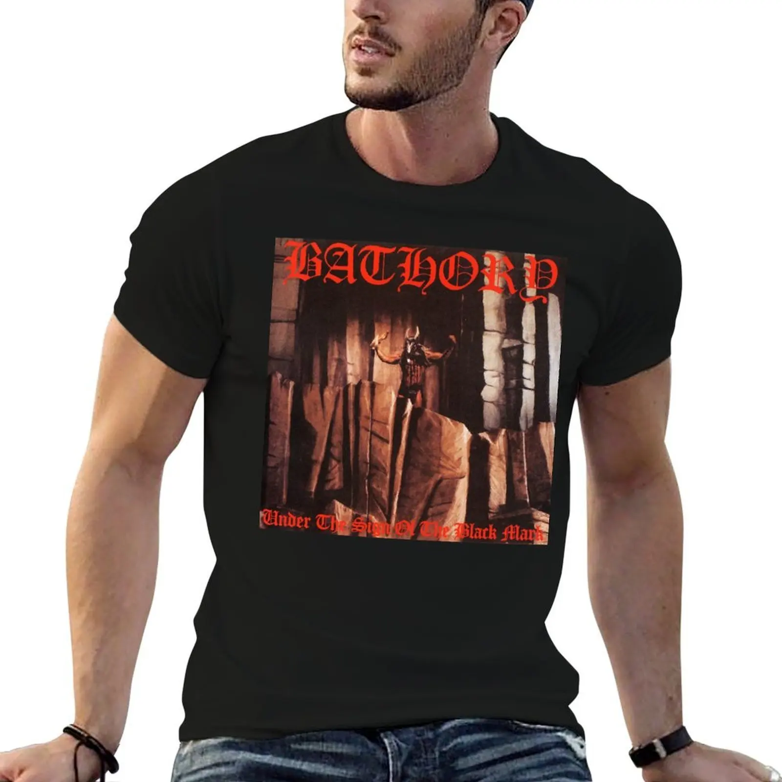 Bathory Under the Sign of the Black Mark Album Cover T-Shirt man t shirt summer anime tshirt t shirt man luxury T-shirt