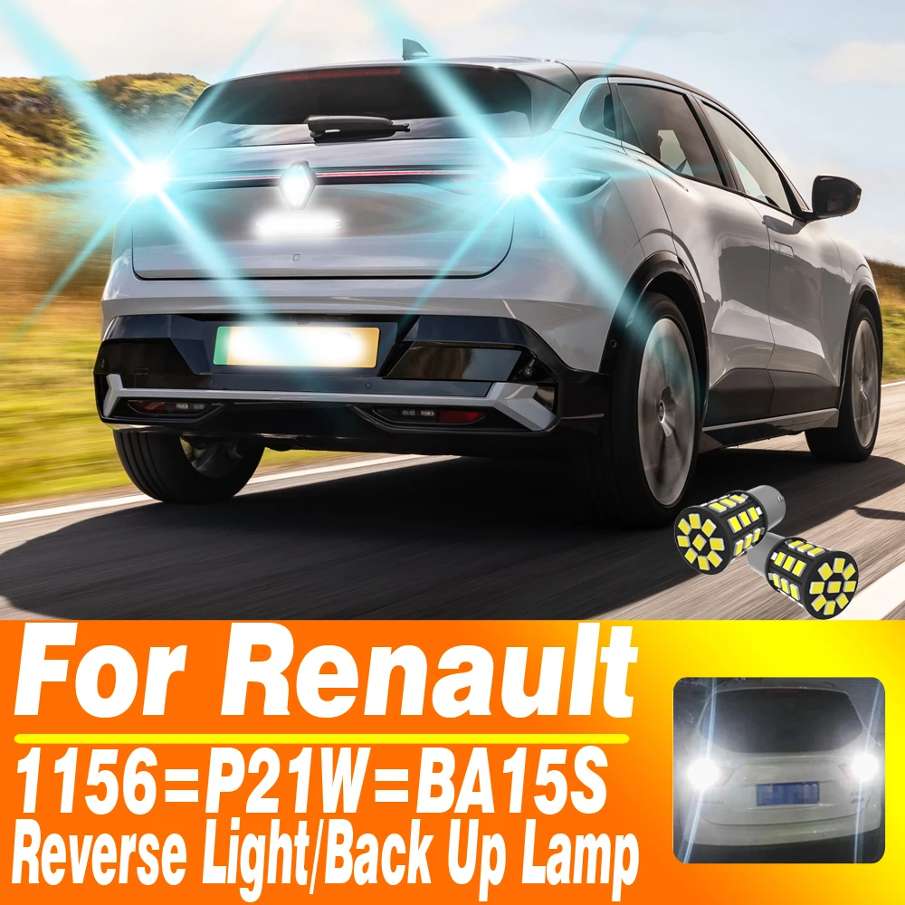 

2 шт. для Renault Duster Megane 2 3 Logan Clio Fluence 1156 P21W BA15S Автомобильная светодиодная лампа заднего хода Автоматическая резервная лампа 2835 33SMD DRL