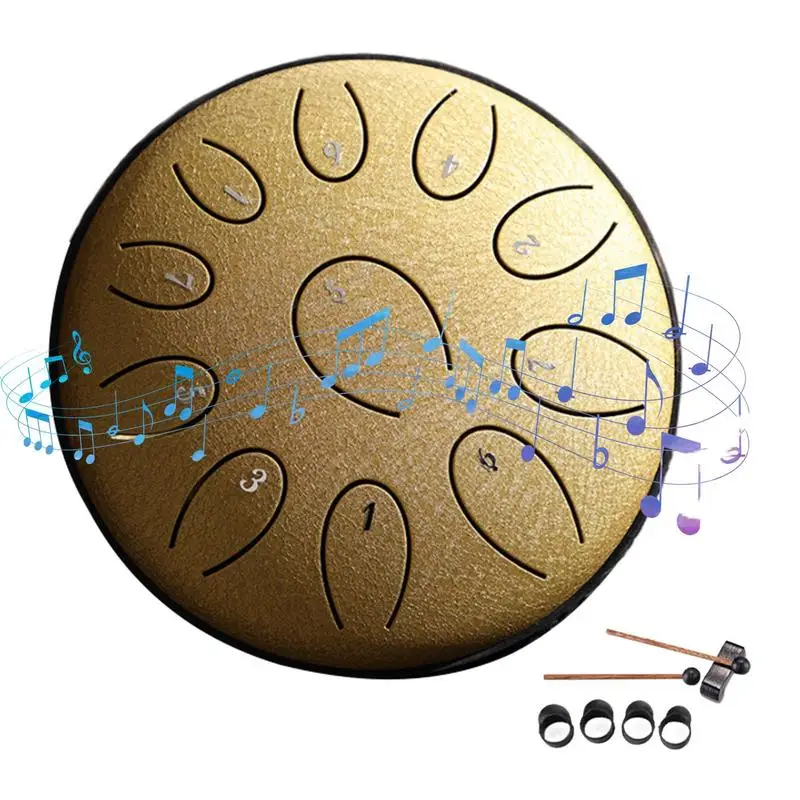 Steel Tongue Drum For Outside Rain Drum Instrument Meditation Drum Handpan Drum Sound Healing Instruments Portable Mini Steel