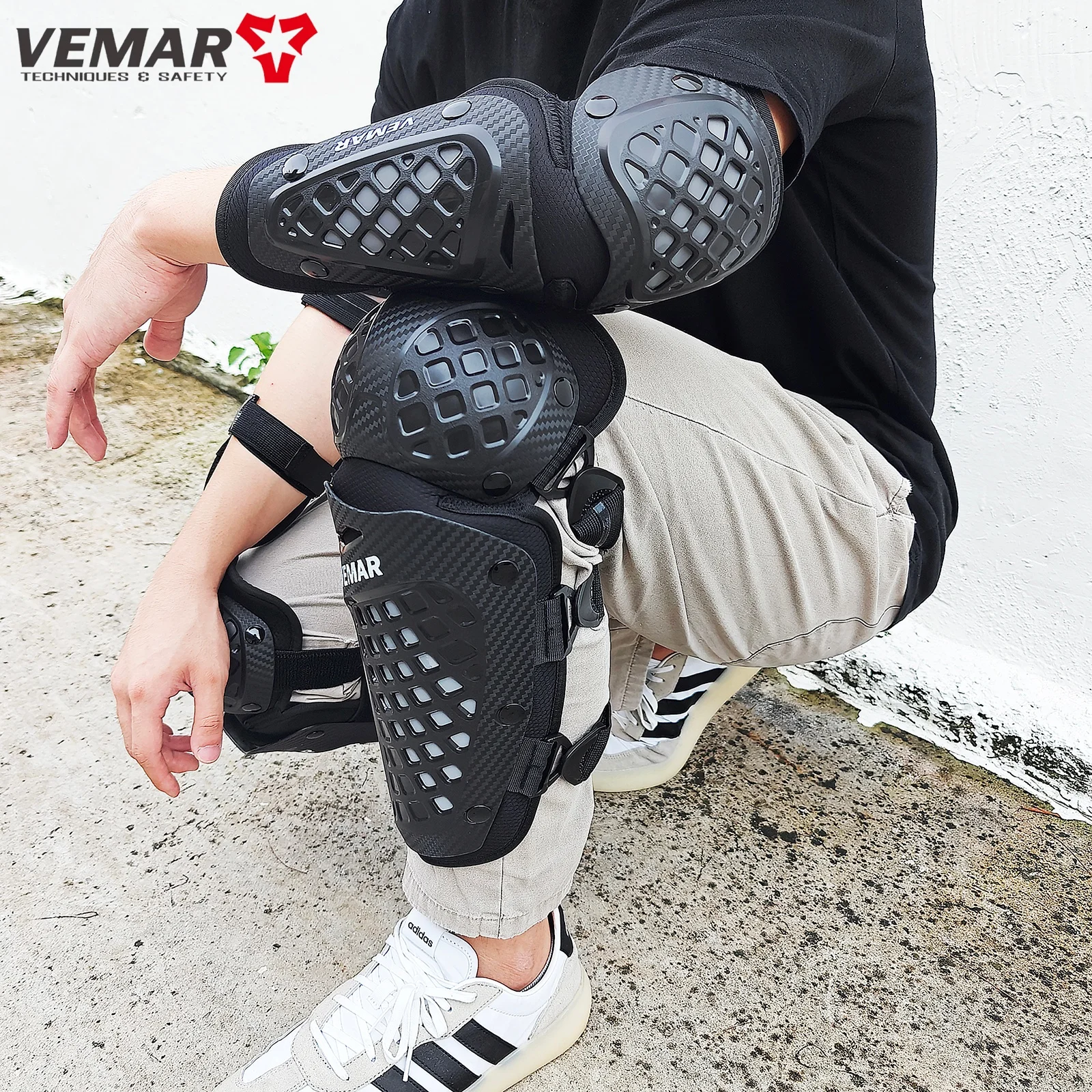 

4pcs/1set Motorcycle Knee Pad & Elbow Guard Protector Combo Men Women Outdoor Sport Motocross Gear Knee Leg Protective Equipment