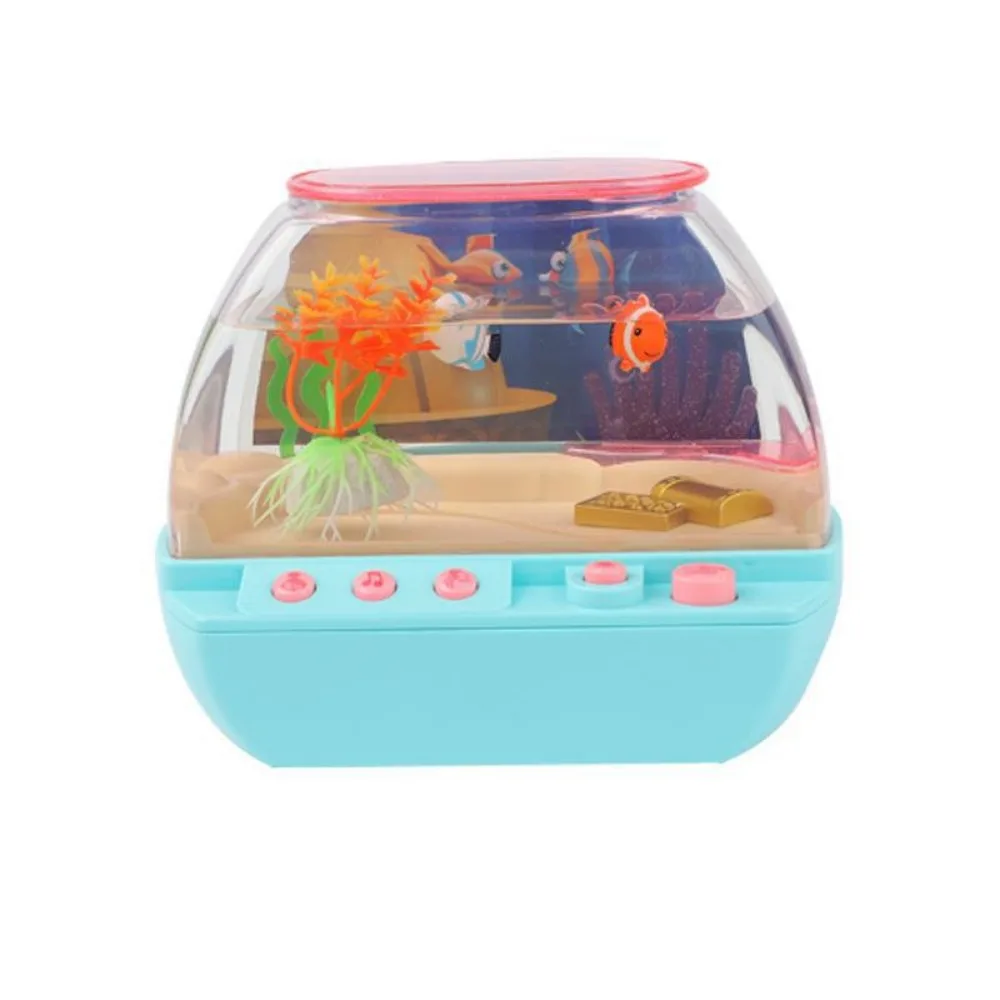 Gift Creative Artificial Aquarium Light Up Lovely LED Light Up Tank Electric Fake Fish Tank Music Interactive Aquarium Office