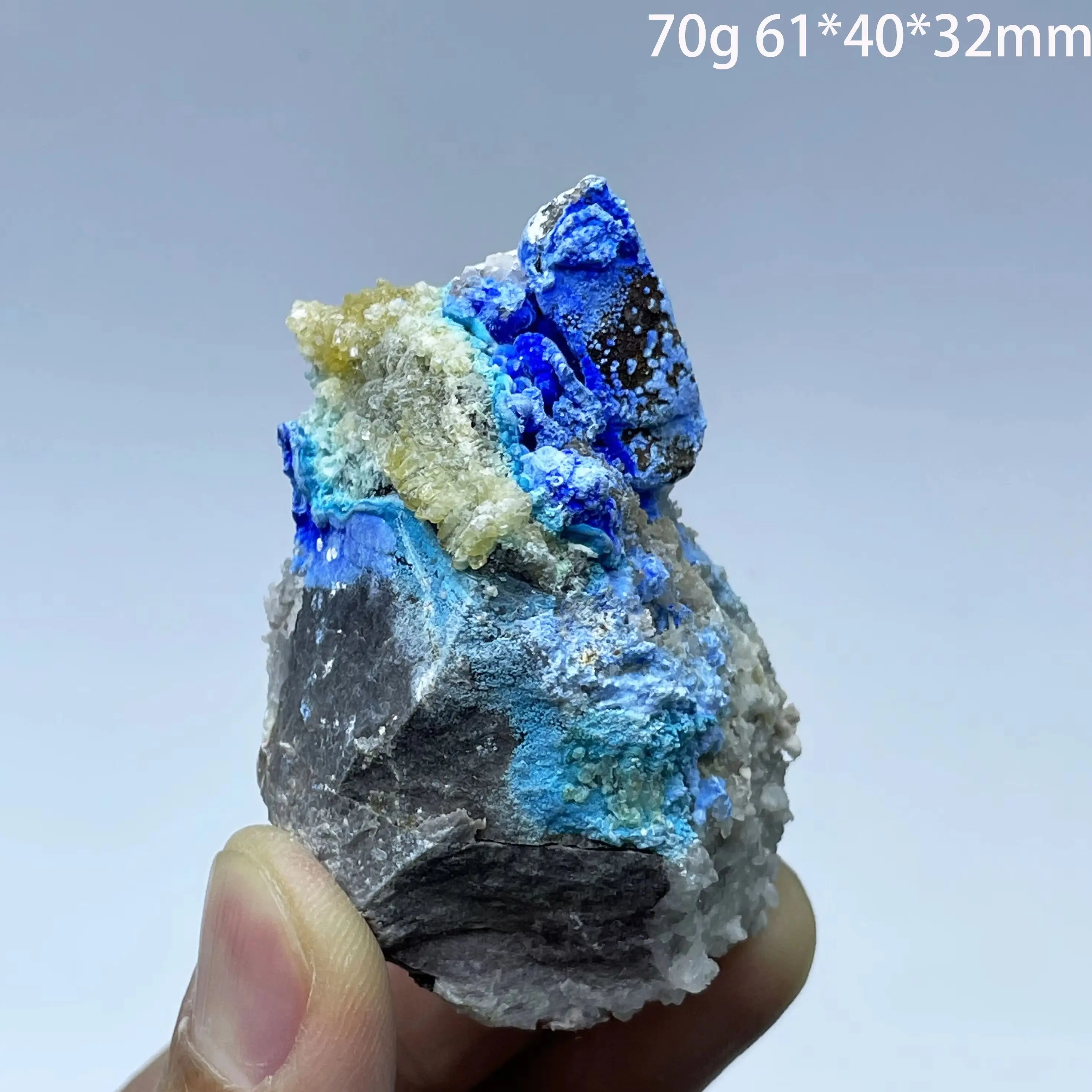Natural Raw Fluffy Cyanotrichite Mineral Specimen Quartz Healing Stone Home Decor Rock China GuiZhou
