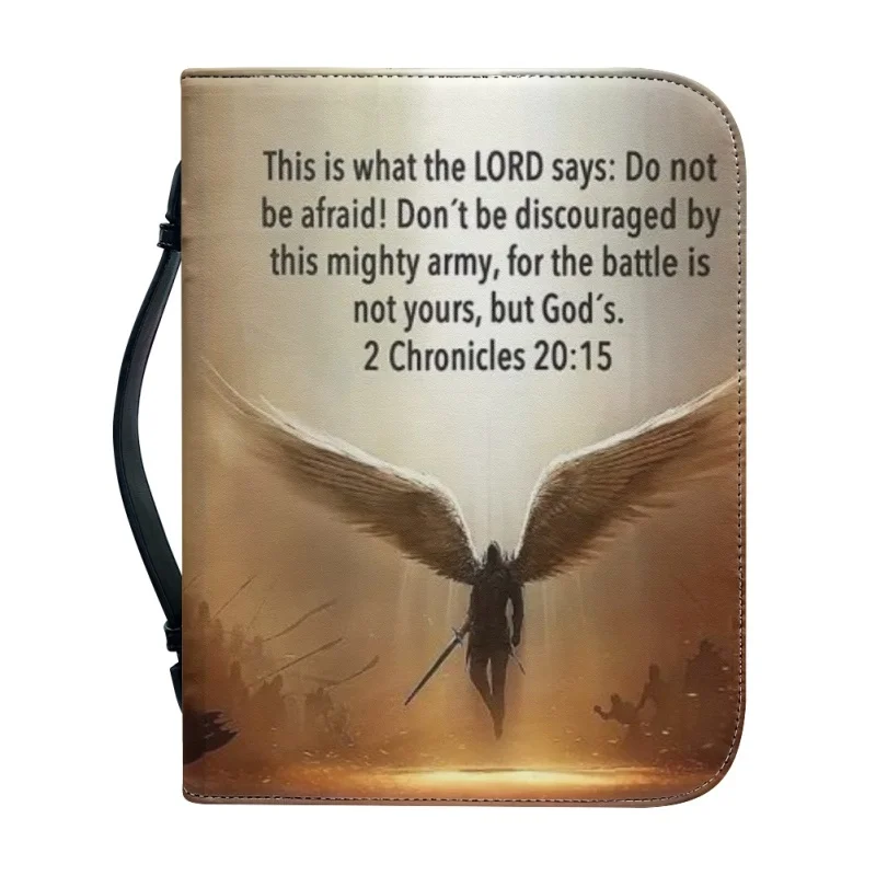 This Is What The Lord Says 2 Chronicles 2015 Personalized Bible Cover Print Leather Bible Bag Women Cross Design Women's Handbag