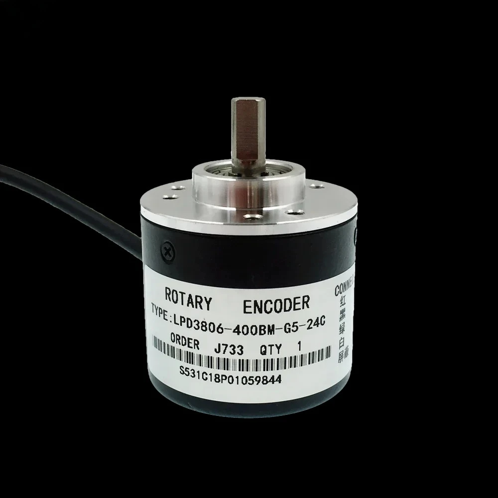 Incremental Photoelectric Rotary Encoder 6mm Shaft DC5-24V AB Phase 100/360/400/600/1000PPR Industrial Speed Sensor LPD3806