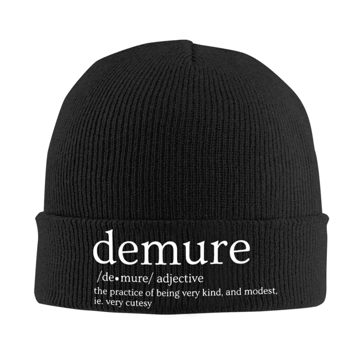 Definition Very Demure Very Mindful Very Cutesy Knitted Hat for Women Men Skullies Beanies Winter Hat Casual Caps