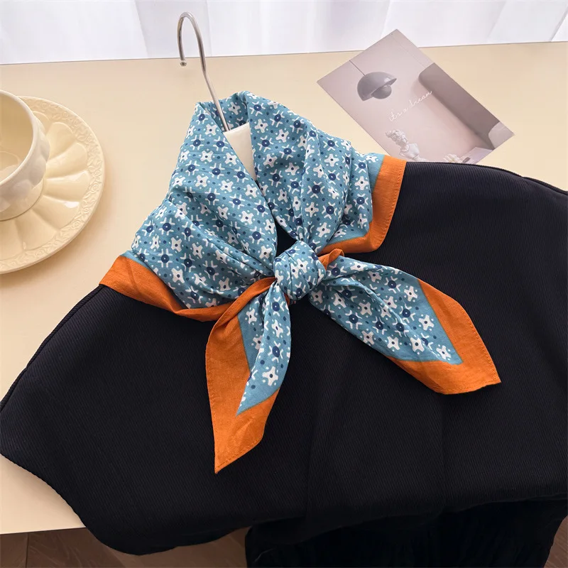 

Cotton Scarf Hijab Luxury Turban Female Headband Headscarf Bandana Neckerchief Shawl Windproof Handkerchief Square Wraps