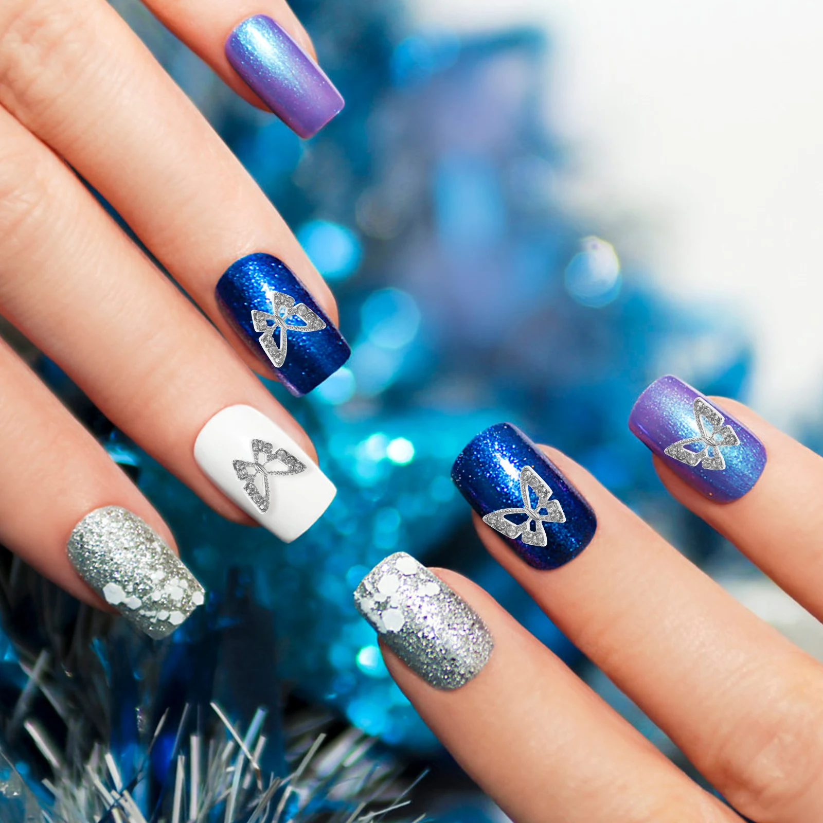 20Pcs Butterfly Nail Art Supplies Exquisite Small Nail Gems for DIY Decorations on Nails Clothes Bags Shoes Women Fashion