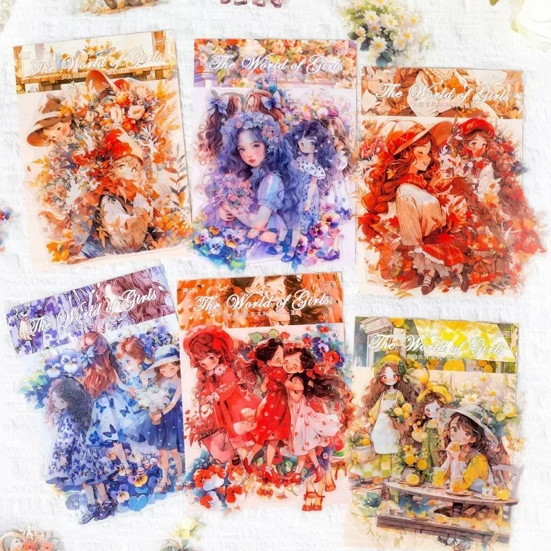 20Pieces PET Sticker Pack Girl\'s World Handbook Decorative DIY School Supplies diary Stickers Scrapbooking cut 170*105mm