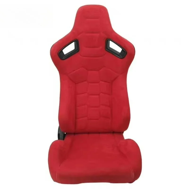 

Красное гоночное сиденье с клетчатым узором внутри, с одним слайдером, замшевое, для спортивного автомобиля