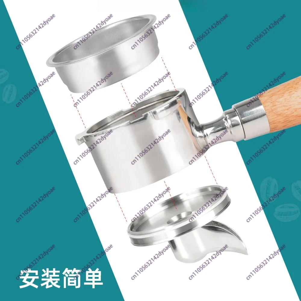 54Mm coffee handle bottomless turn Applicable to bottomless shunt nozzle adapter with single or double nozzle shunt port