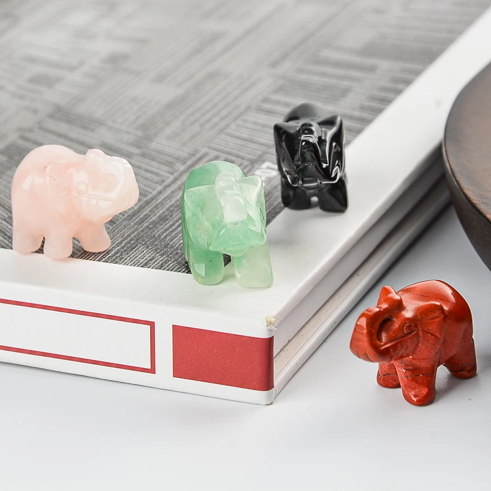 Über 2,5 cm große Elefanten, handgefertigte Skulptur, Schnitzerei, Heilkristall, Edelstein, Elefantenstatue, Sammlung, Dekoration