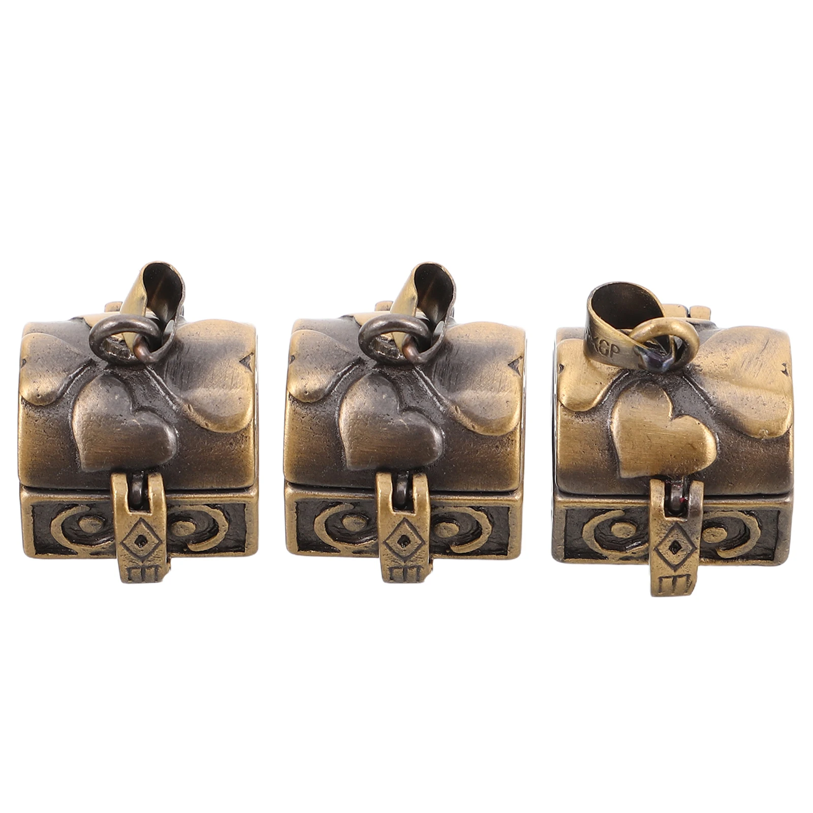

3 Pcs Retro Pendant Jewelry Making Charm Vintage Bracelet Treasure Chest Charms