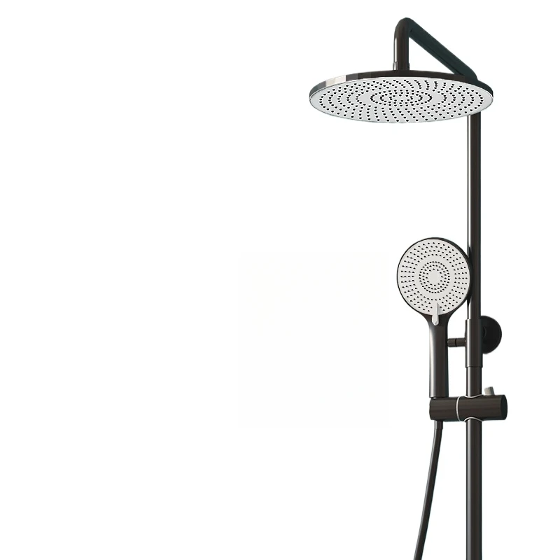 

Rain Shower Set Household Bathroom Pressurized Shower Black Bathroom Rain Stainless Steel Slate Storage