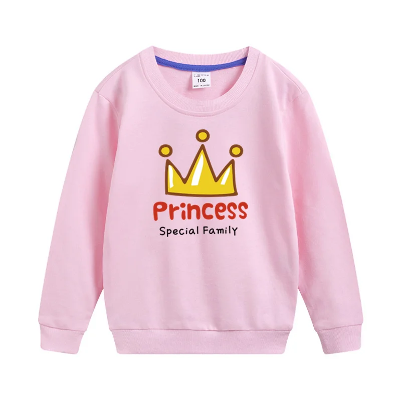 Aimi Lakana Baby Girls Round Neck Coat Crown Princess Pullover Girls Spring Autumn Cotton Sweatshirt Casual Dresses