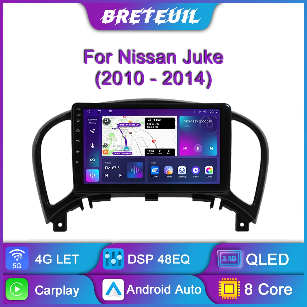 Android Car Radio For Nissan Juke YF15 2010 2011 2012 2013 2014 Carplay Multimedia Player GPS QLED Touch Screen Navigation