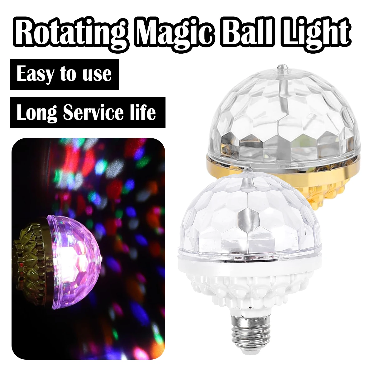 สีสัน E27 หมุนบรรยากาศ 360 MAGIC BALL หลอดไฟอัตโนมัติ STAGE Effect LED โคมไฟ Night Light สําหรับ DJ DISCO KTV Dance PARTY