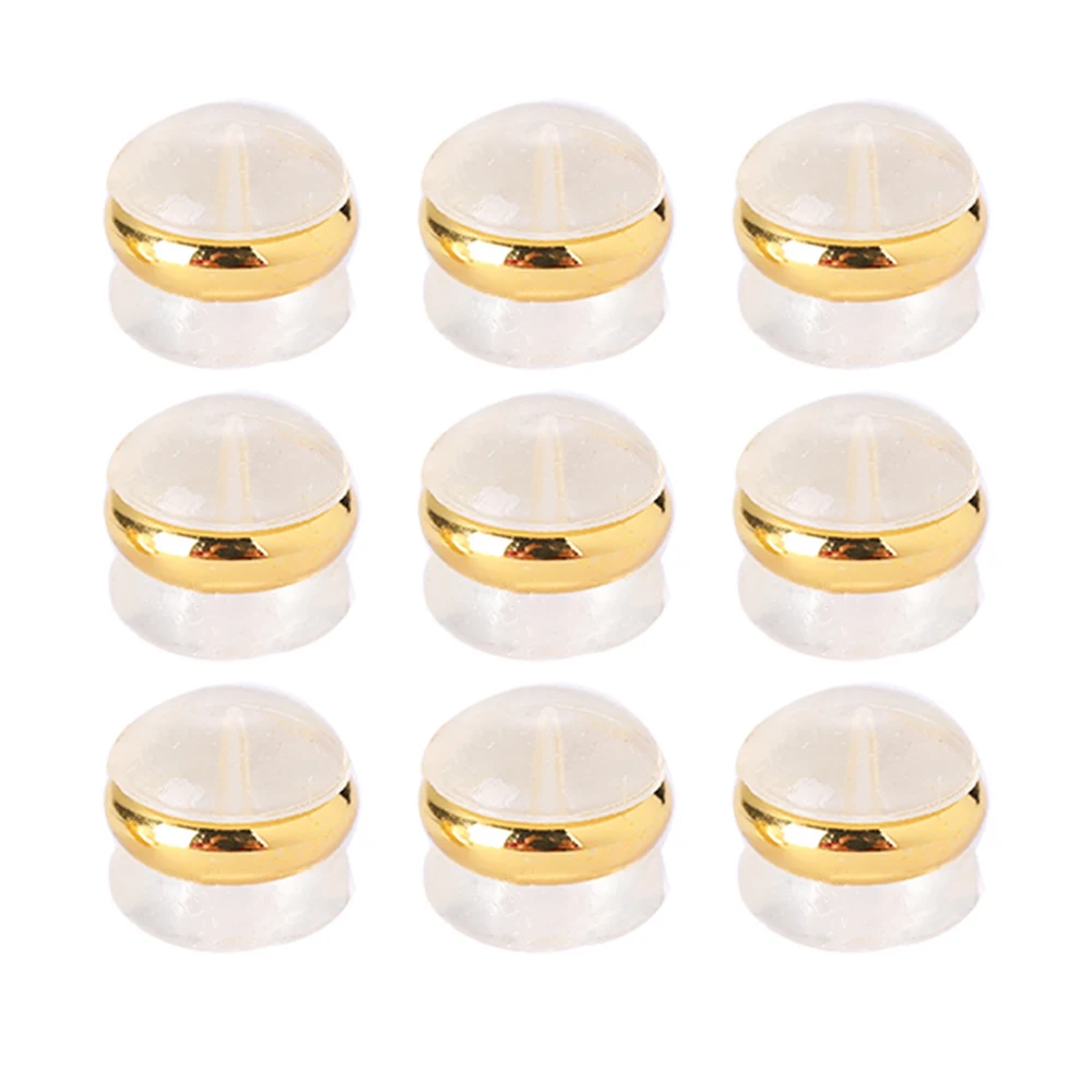 10/30/50Pcs/Lot Soft Transparent Hamburger Silicone Ear Back Stoppers For DIY Jewelry Making Replacements Earring Accessories