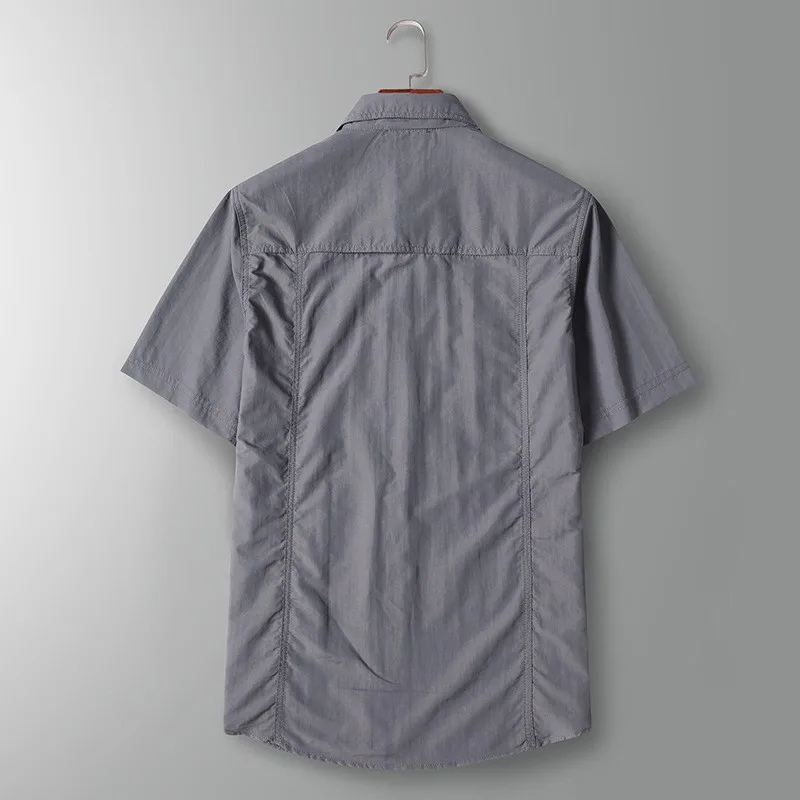 Summer Quick-Dry Lightweight Short Sleeve Shirt Men's Casual Versatile Top