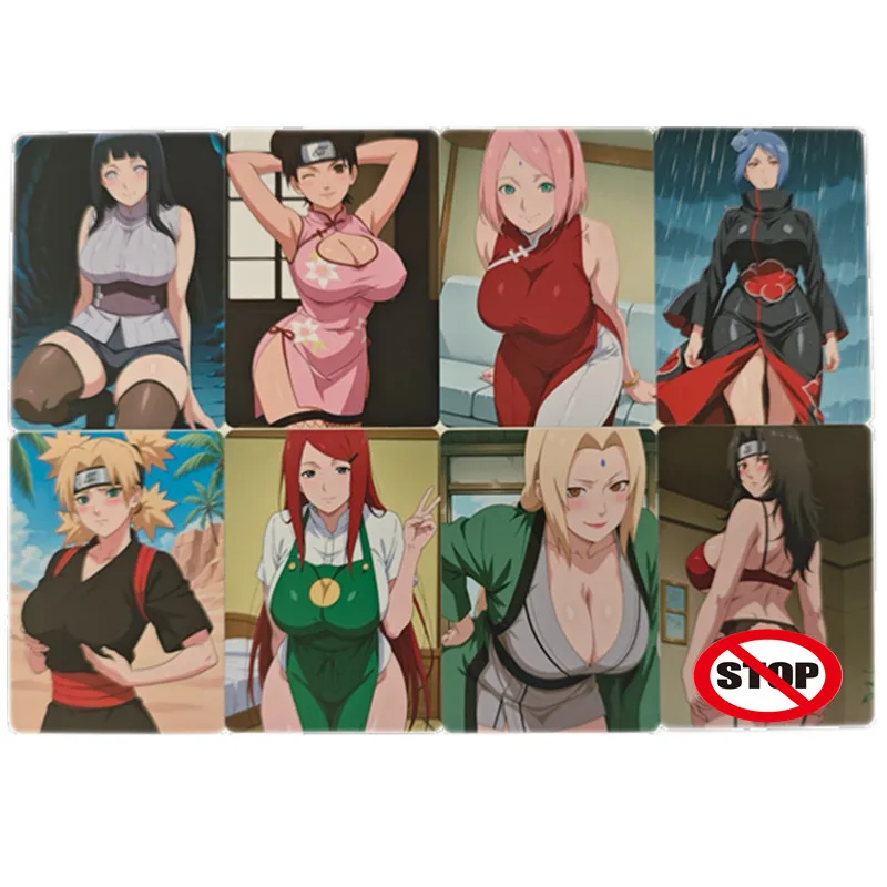 

8 шт./компл., классический персонаж аниме, сексуальная телесная фотокарта Наруто Харуно Сакура для взрослых 18+, комикс, игра, подарочная игрушка, коллекционная карта «сделай сам»
