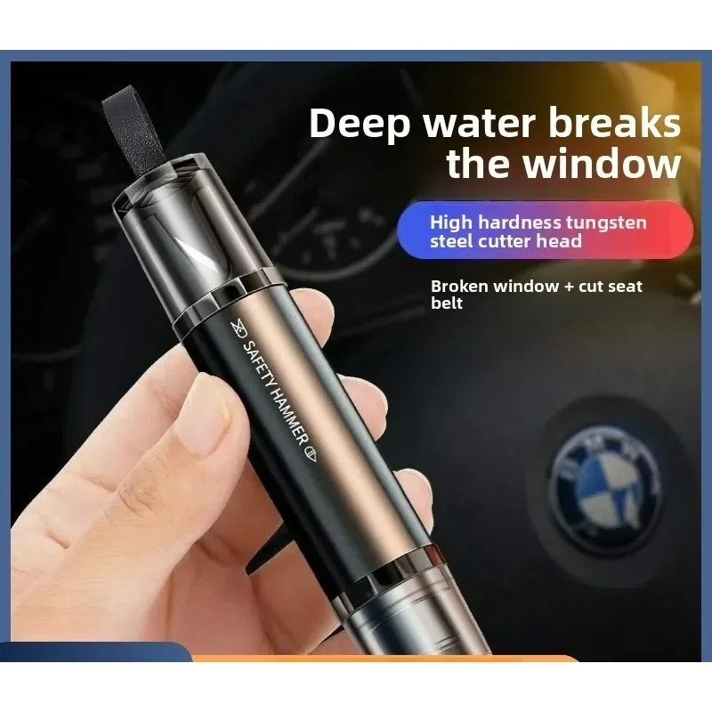 For 2 in 1 Car Window Breaker and Seatbelt Cutter, Portable Safety Hammer for Land and Underwater, Car Emergency Escape Tool
