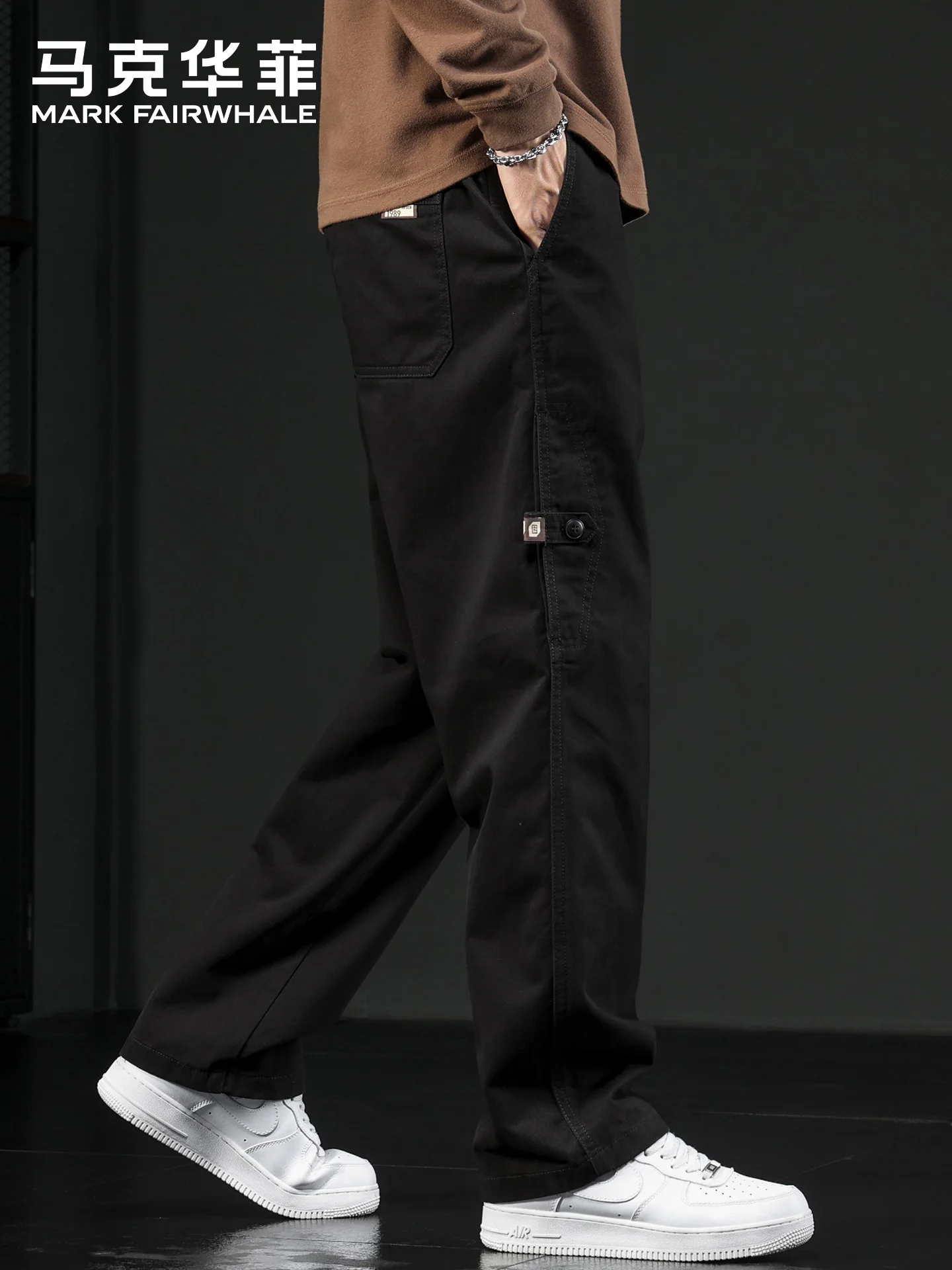 

Мужские повседневные свободные брюки Mark Fairwe с прямыми штанинами, удобные, дышащие, из хлопка, в стиле High Street, осенняя коллекция