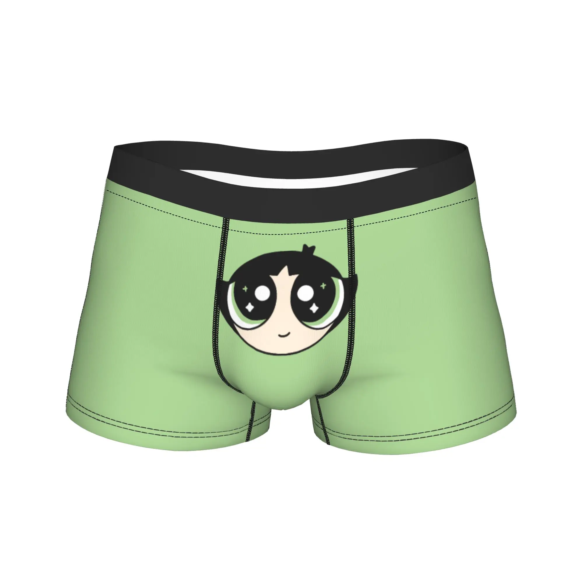 Men's P-Powerpuffs Girl Cartoon Long Underwear Buttercup Humor Boxer Briefs Shorts Panties Male Soft Underpants M-XXL