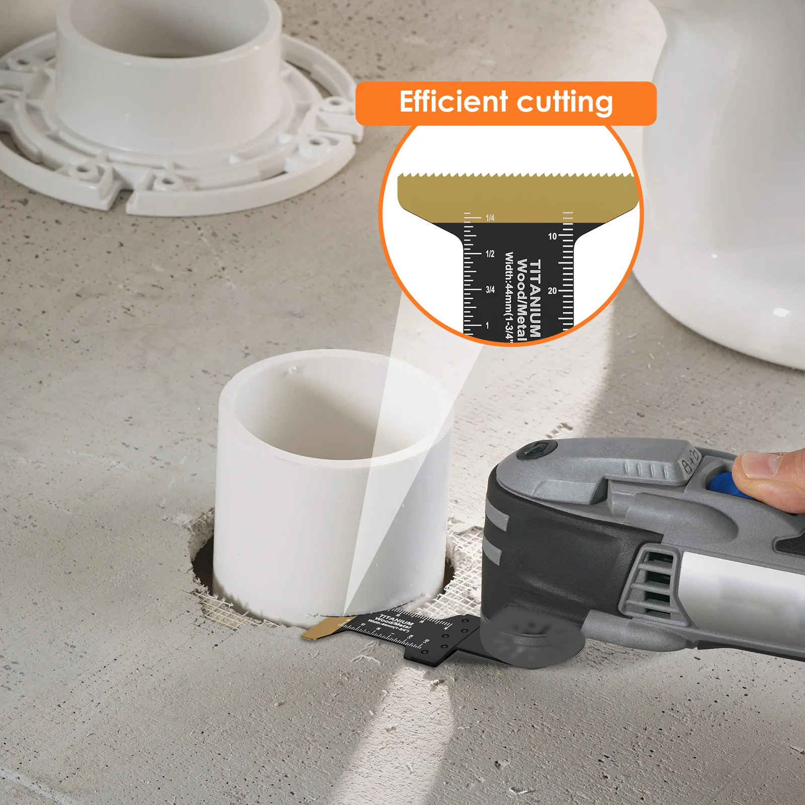 12Pcs Titanium Oscillating Saw Blades Set 1.34/1.73inch Multipurpose Bi-Metal Oscillating Multitool Blades Wear-Resistant