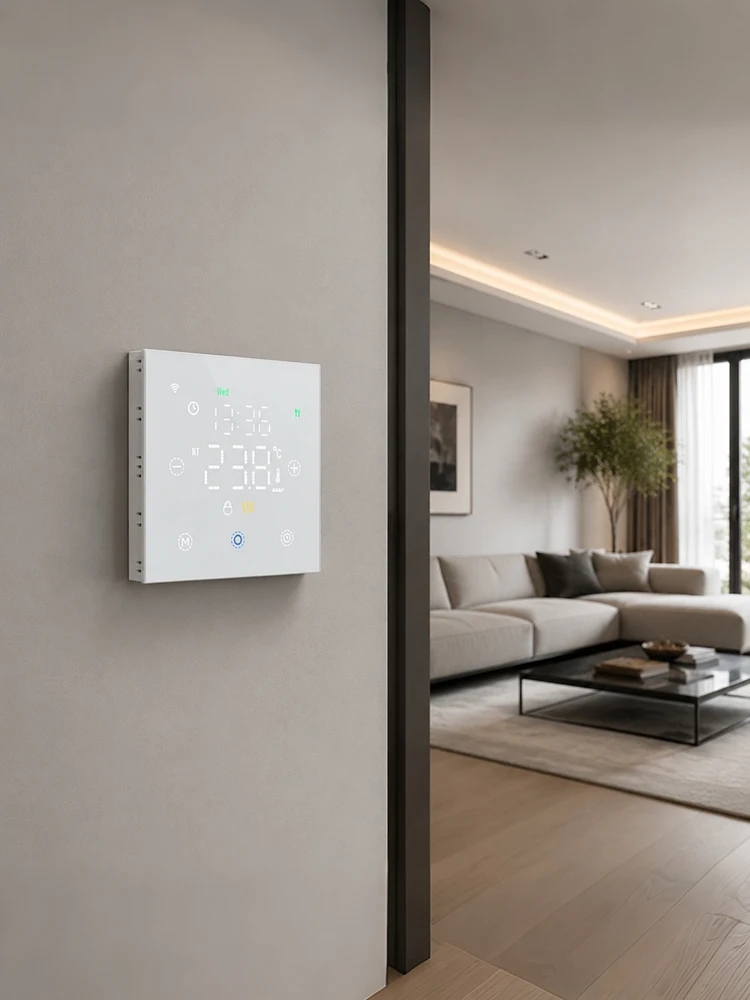 Inteligentny termostat do ogrzewania podłogowego WiFi, kompatybilny z ogrzewaniem elektrycznym/wodnym, kotłami gazowymi, sterowany zdalnie za pomocą aplikacji Tuya, inteligentny regulator temperatury, — 2