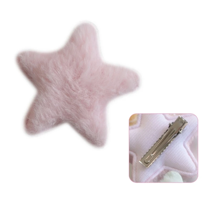 Cute Bangs Clip Hairpin Y2K Ornaments Headdress Hair Accessories Plush Star Y2K-Style Star Mini Star Hairpin