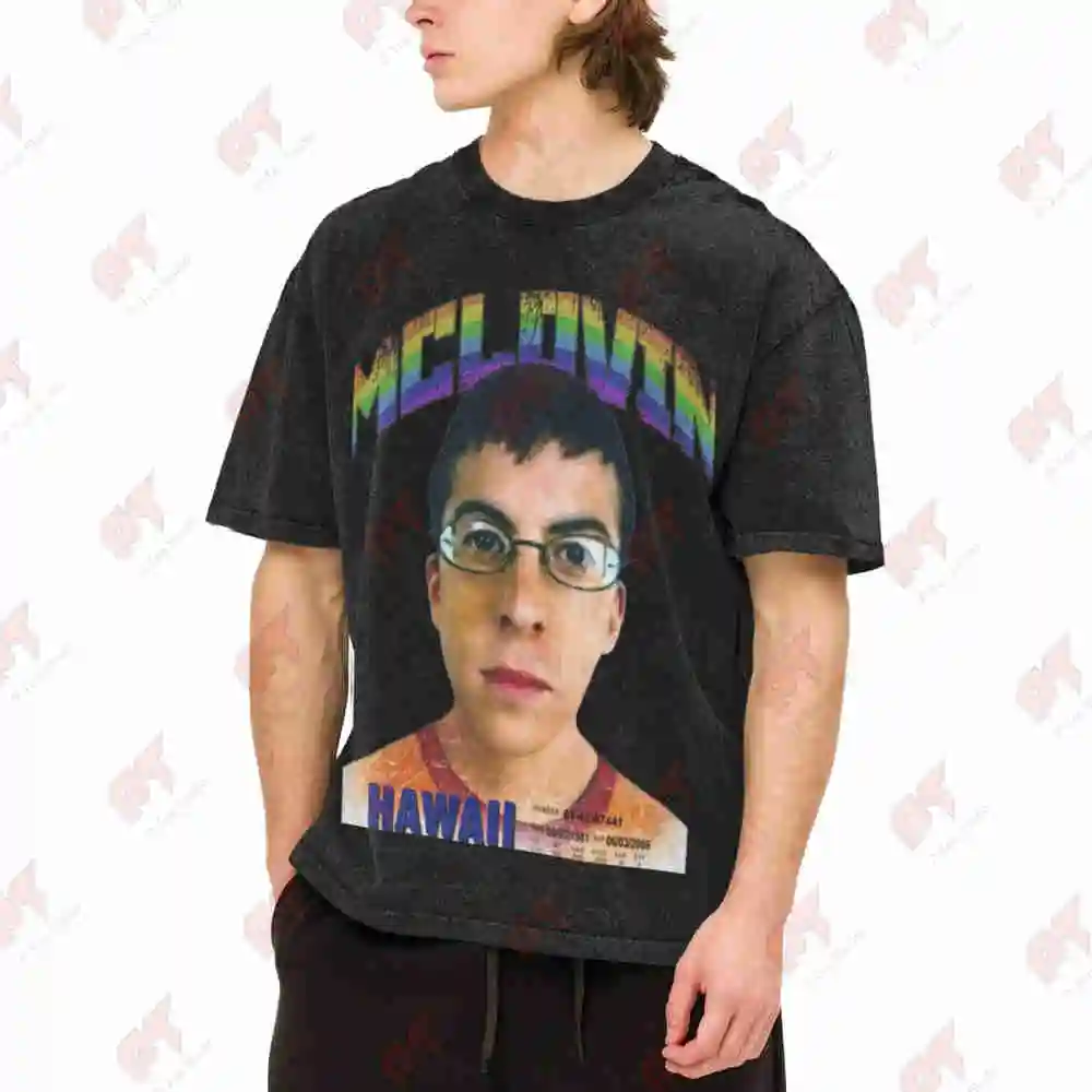 Superbad McLovin Hawaii ID Vintage Washed Tee Pure Cotton T-Shirt