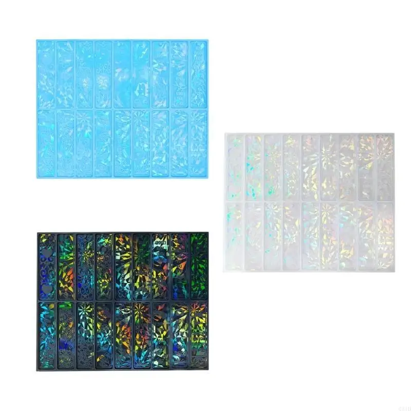 18 Styles Diy Crystal Flower Bookmark Mold Mirror Mold Rectangular Bookmark Mold for Epoxy Resin Jewelry DIY Crafts