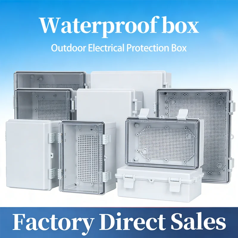 Outdoor IP66 ABS Plastic Enclosure Box Waterproof Power Junction Distribution Box for Electric Instrument Projects