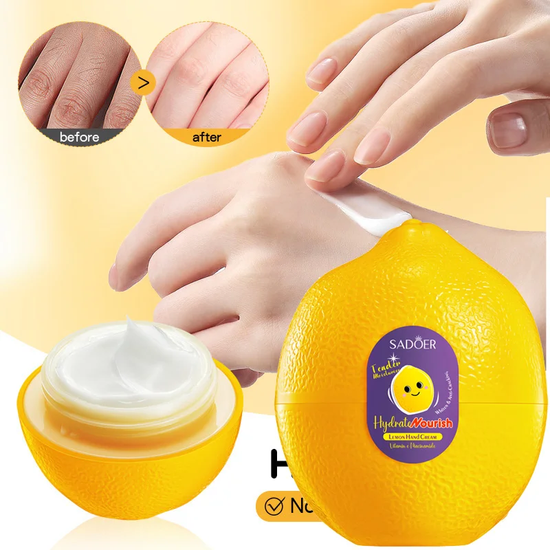 Natural lemon VC Hand Cream Body Fast Smooth Nourish Cream Lightening Black Skin Brightening Moisturizing Korean Skin Care