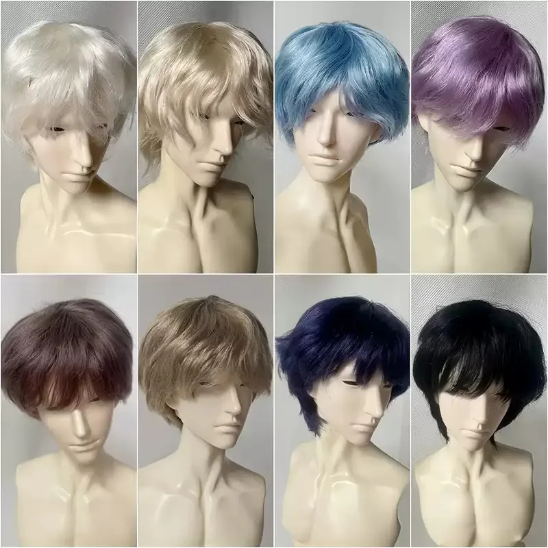 1/3 1/4 Scale  BJD Dolls Mohair Short Raw Doll Wig for  Special  Multi‑color Hair Accessories