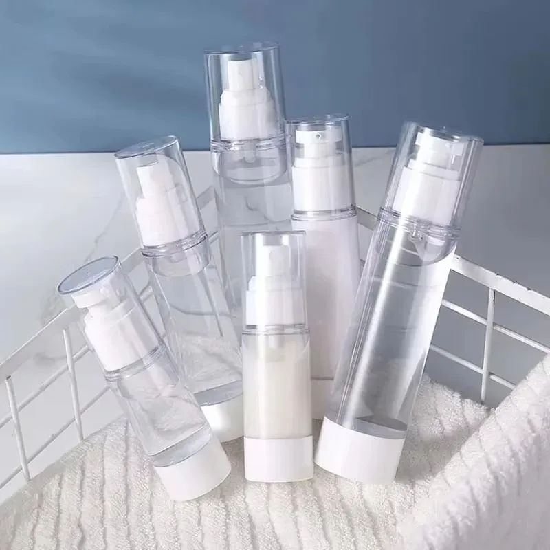 15Ml30Ml50Ml 80Ml100Ml Transparent Airless Cosmetic Cream Pump Bottle Travel Size Dispenser Cosmetic Container for Cream Gel Body Lotion