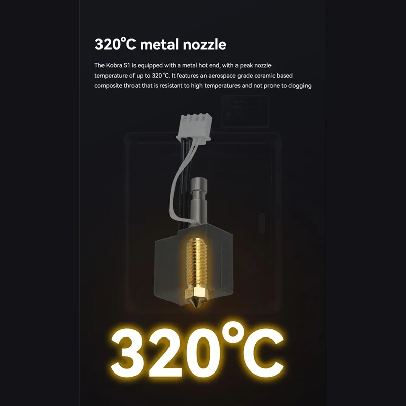 Anycubic Kobra S1/S1C ホットエンドキット Anycubic Kobra S1 用硬化鋼/真鍮ノズルプリントヘッド S1C 3d プリンターアクセサリー