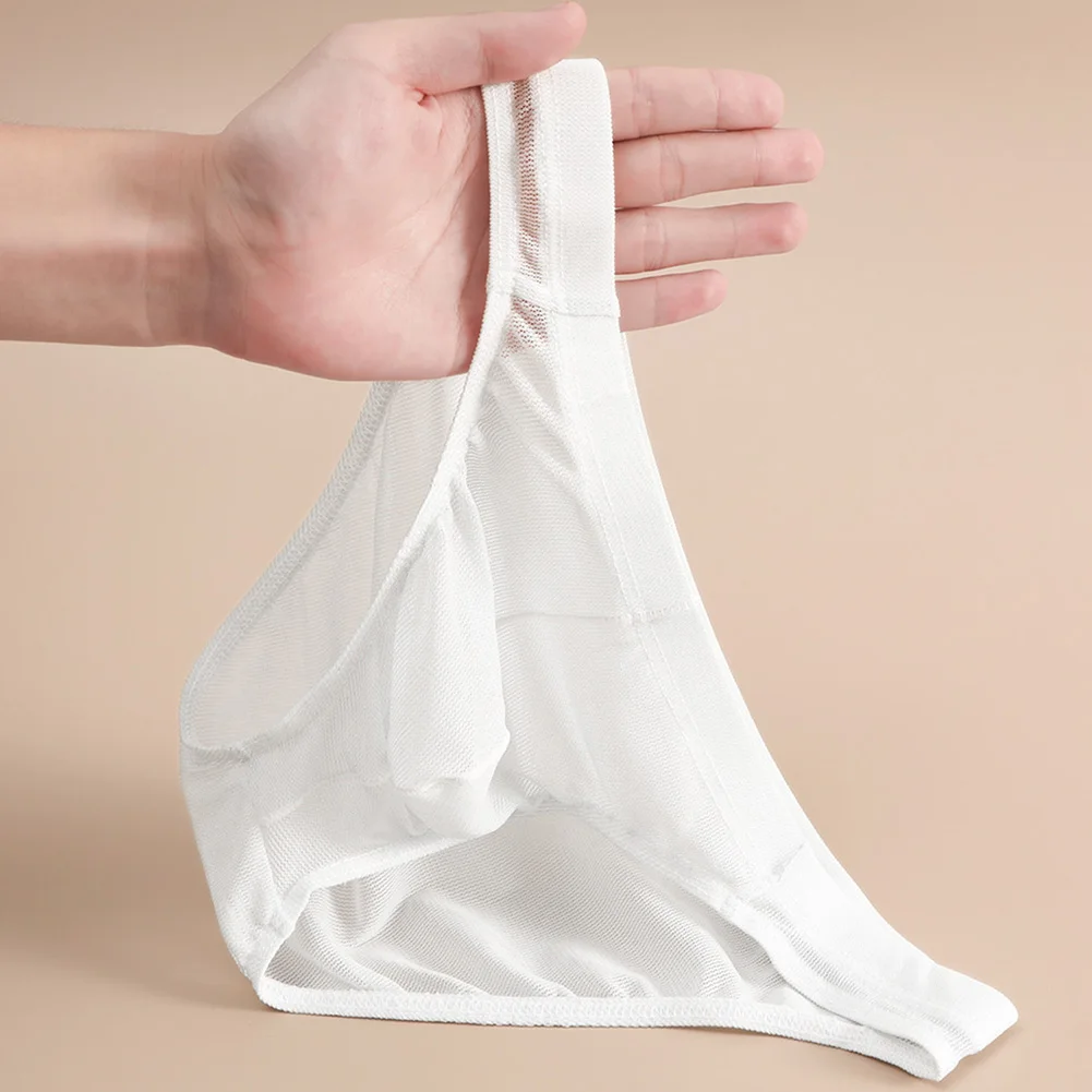 Men See Through Lingerie Pouch Briefs Breathable Underwear Sexy Low-Waist Panties Quick Dry Sexy Accessories For Men Underpants
